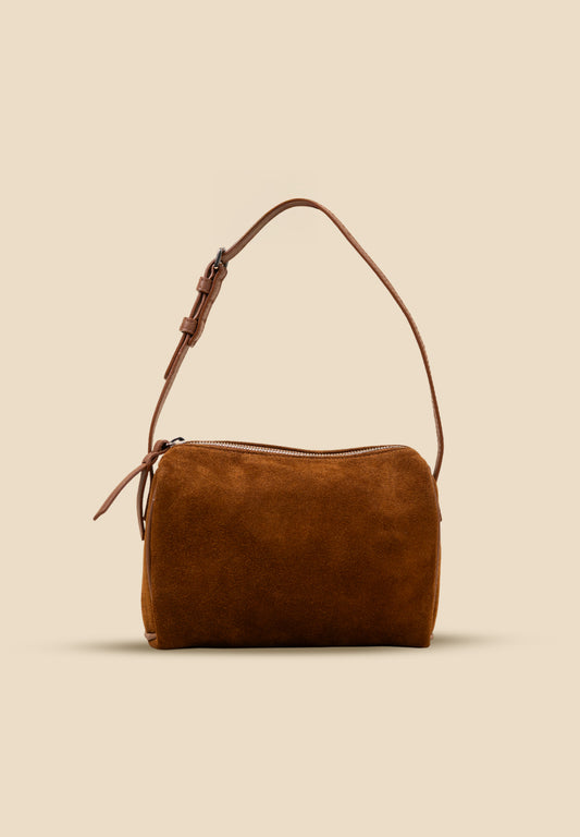 pietro-us.pro The Lafayette Cognac Suede Mini Barrel Bag