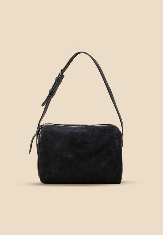 pietro-us.pro The Lafayette Midnight Suede Mini Barrel Bag