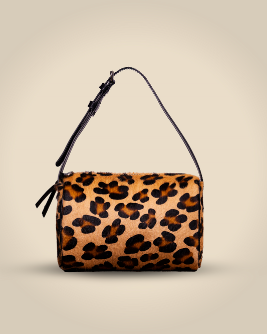 pietro-us.pro The Lafayette Leopard Hair Calf Mini Barrel Bag