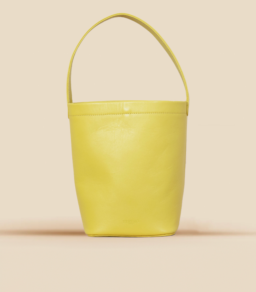 pietro-us.pro The Chelsea Mini Lemon Leather Bucket Bag