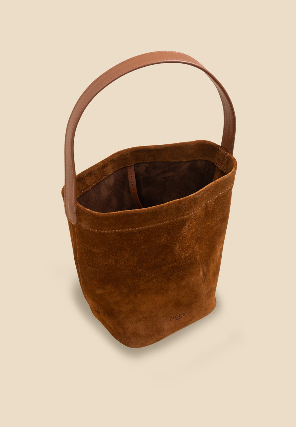 pietro-us.pro The Chelsea Mini Cognac Suede Bucket Bag