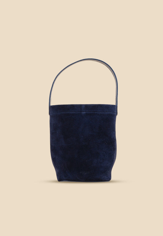pietro-us.pro The Chelsea Mini Navy Suede Bucket Bag