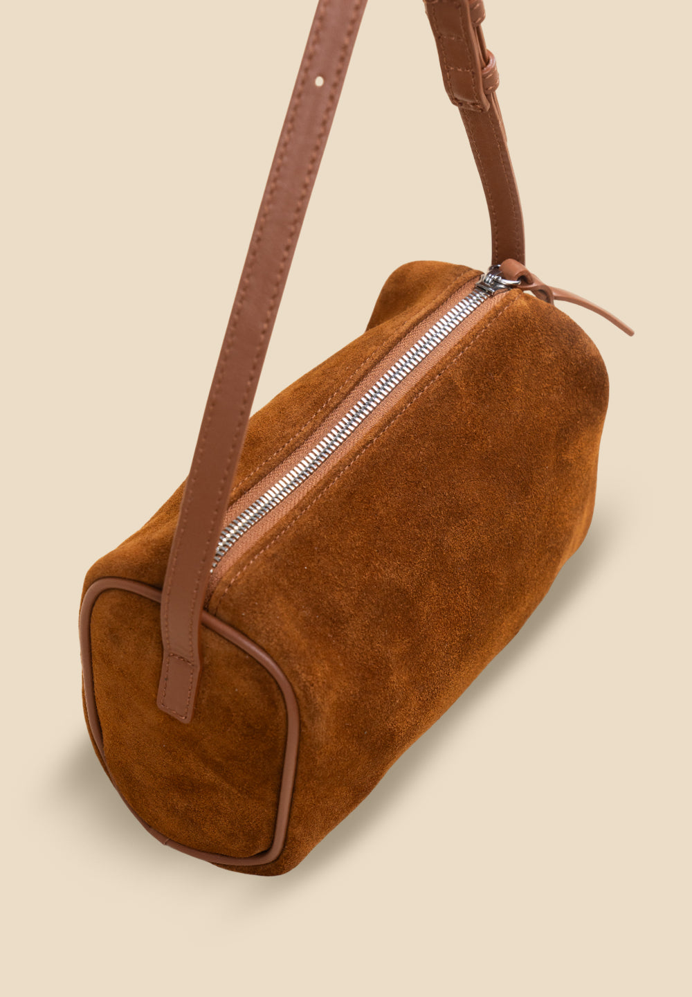 pietro-us.pro The Lafayette Cognac Suede Mini Barrel Bag