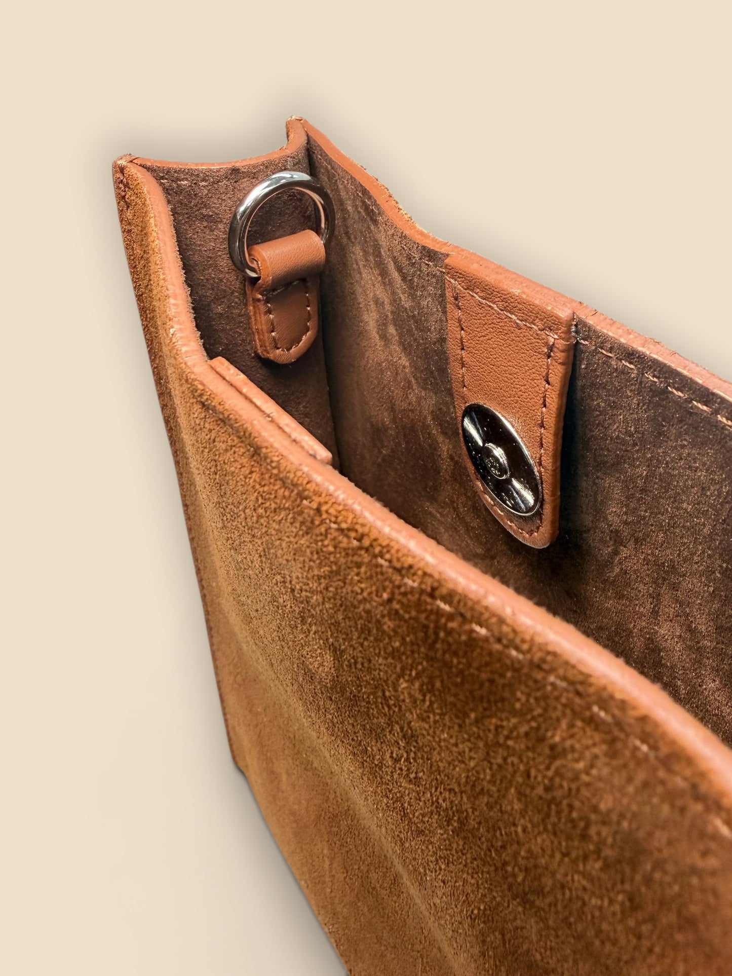 The York - Cognac Suede Crossbody Bag